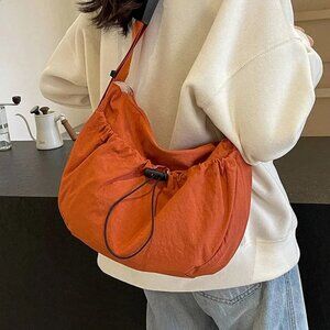 Crescent Bag Nylon Crossbody Bags for Women ORANGE